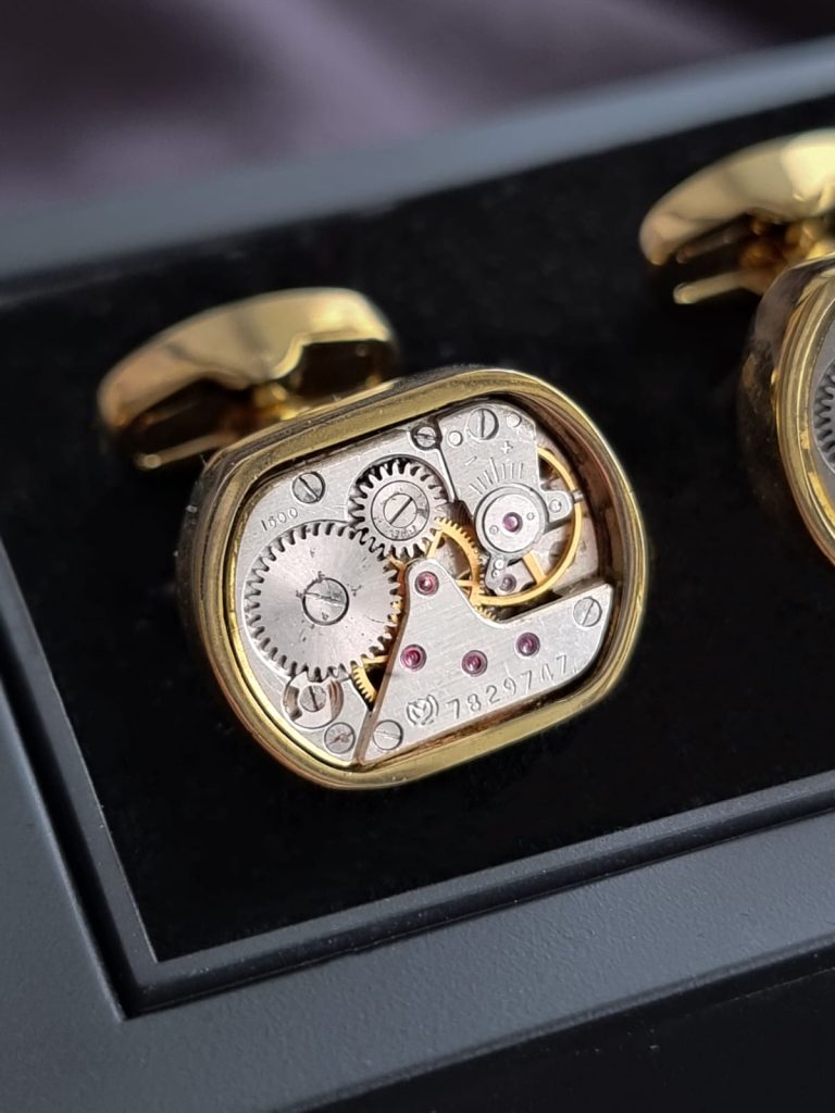 watch-themed cufflinks