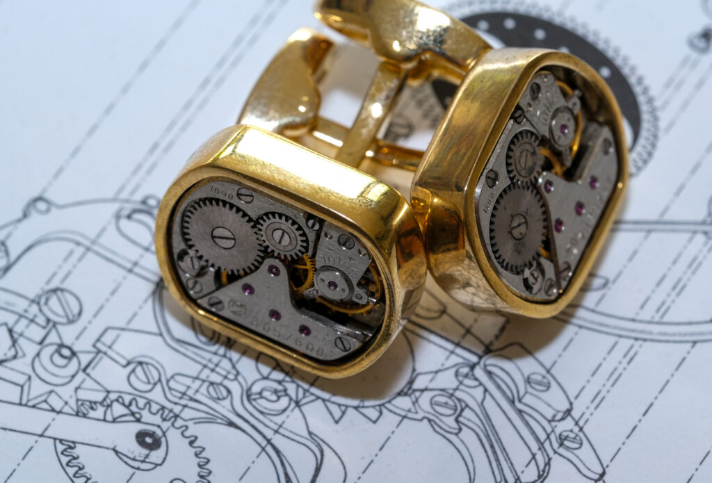 Watch-themed cufflinks