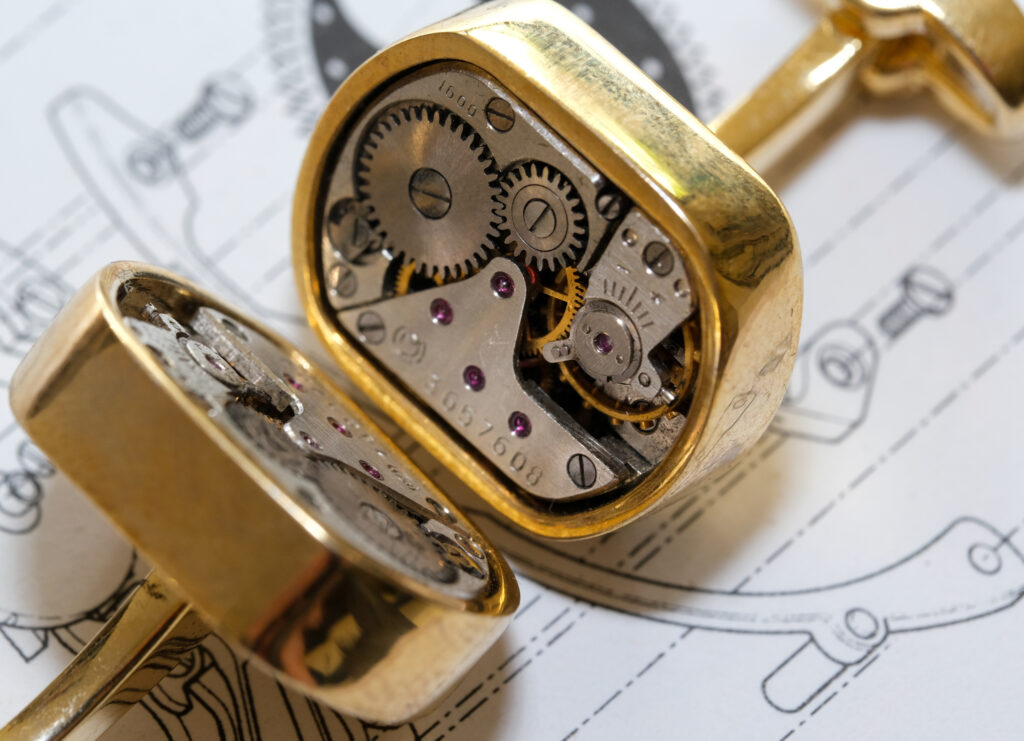 Watch-themed cufflinks