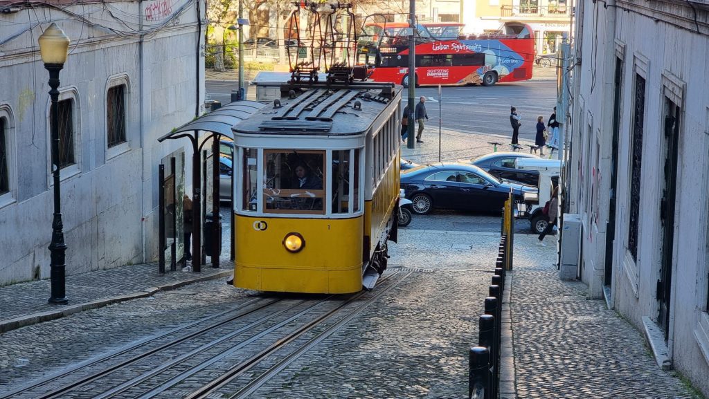 the yellow tram