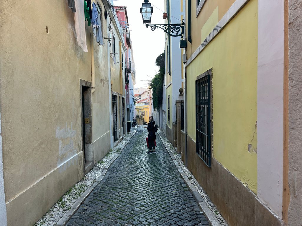 Narrow streets in Lisbon