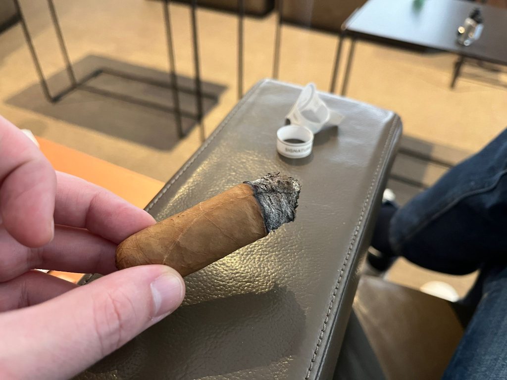 My first cigar is almost done