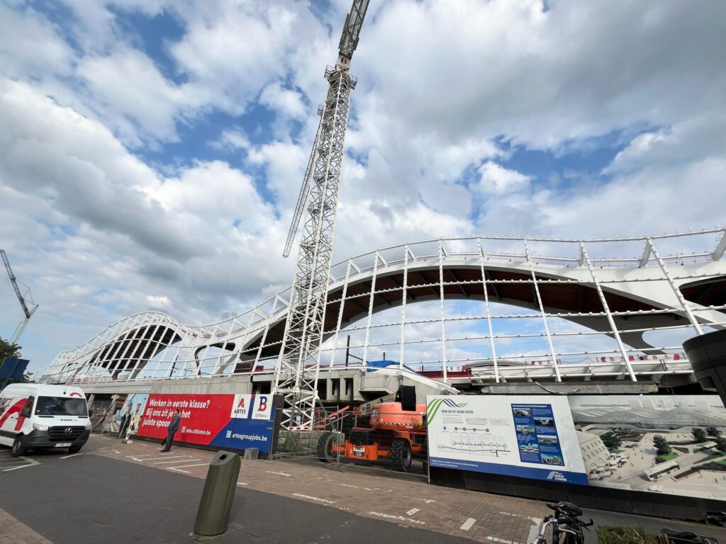 The train station is under construction