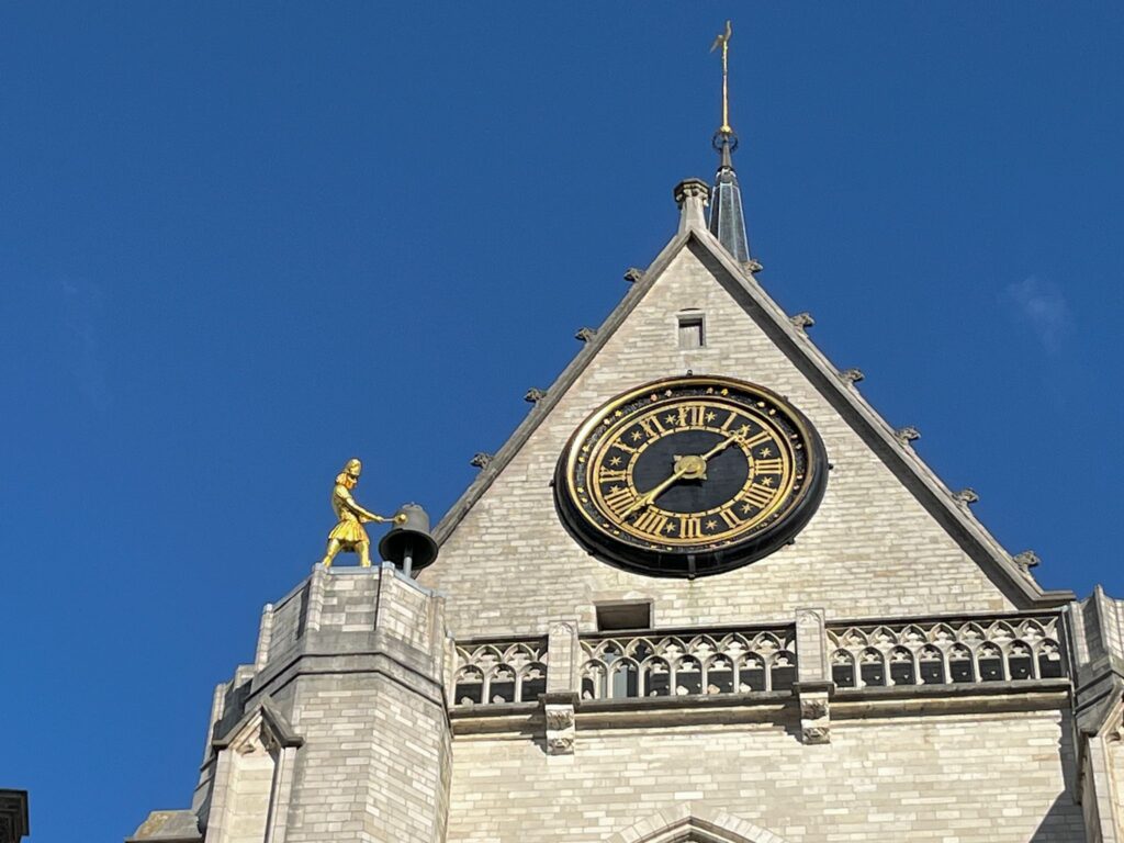 The gilded man and the clock