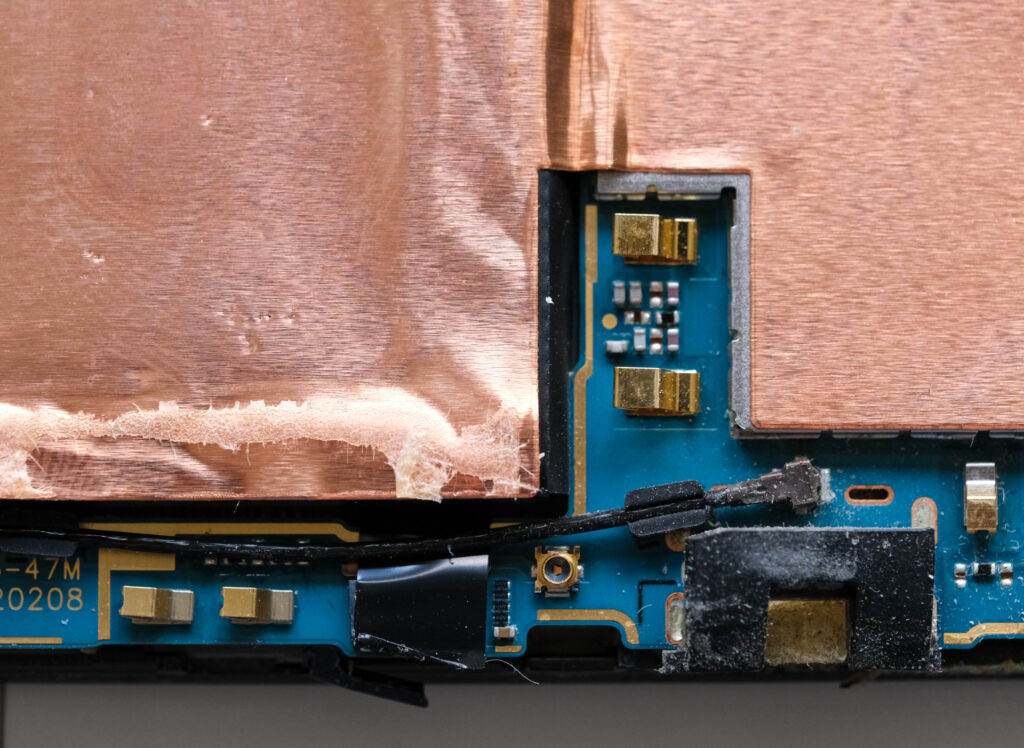 HTC One X with copper foil tape