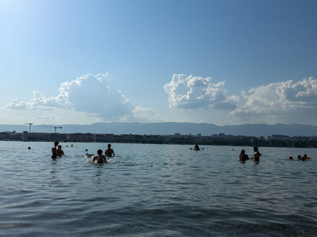 Swimming in the lake