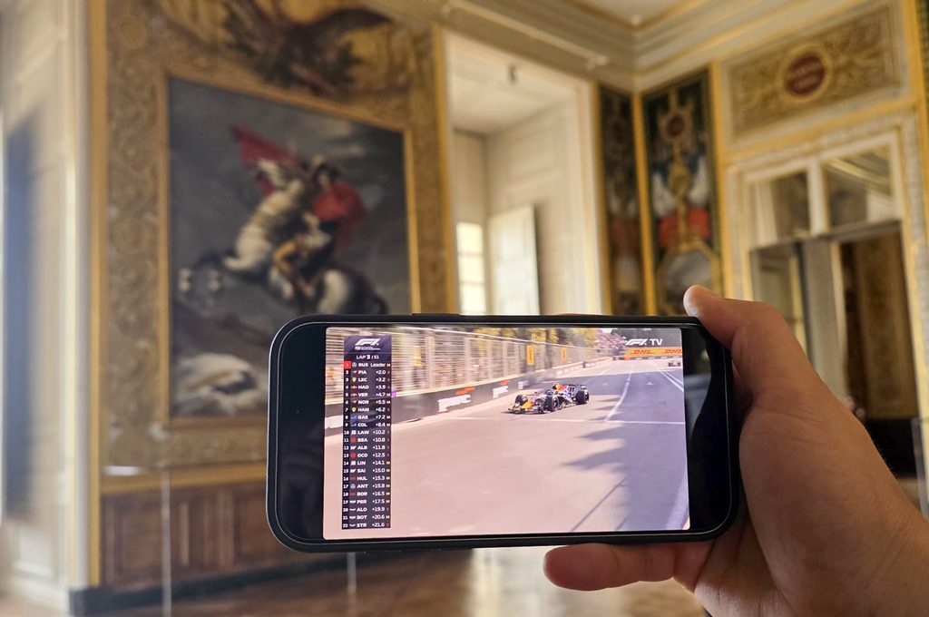 Watching Formula 1 at the palace of Versailles